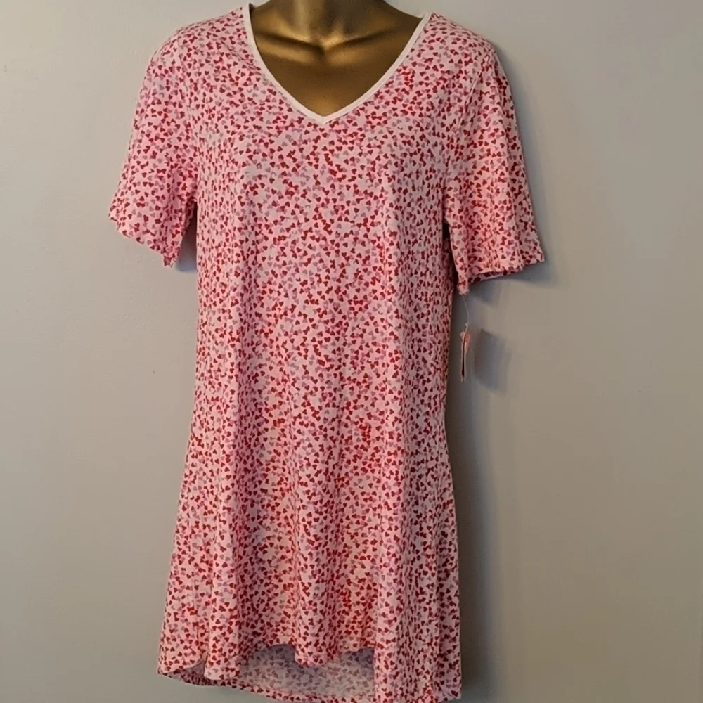 Kate Spade Heart Print Mini Dress medium Pink Red White Date Night